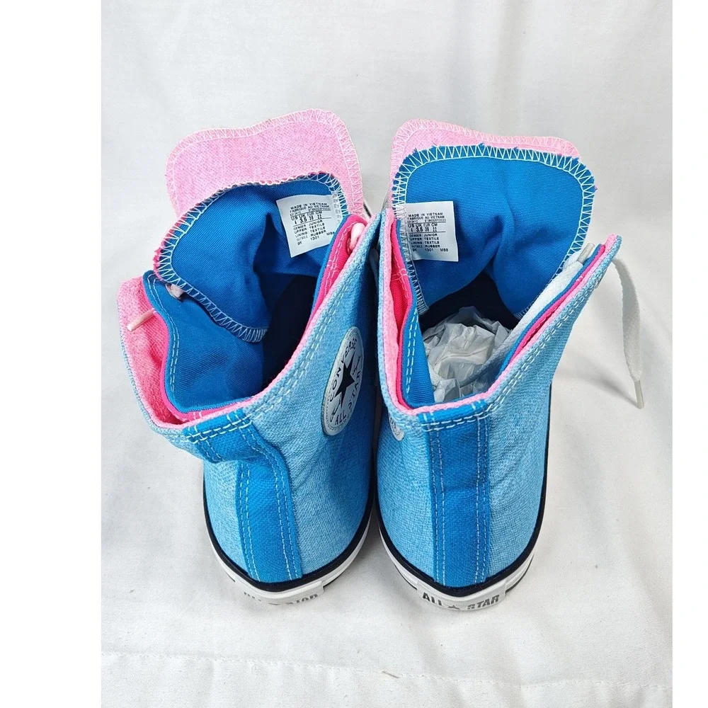 Converse All Star Sneakers Blue Pink Double Tongue 4 Junior EU 36 New Unisex